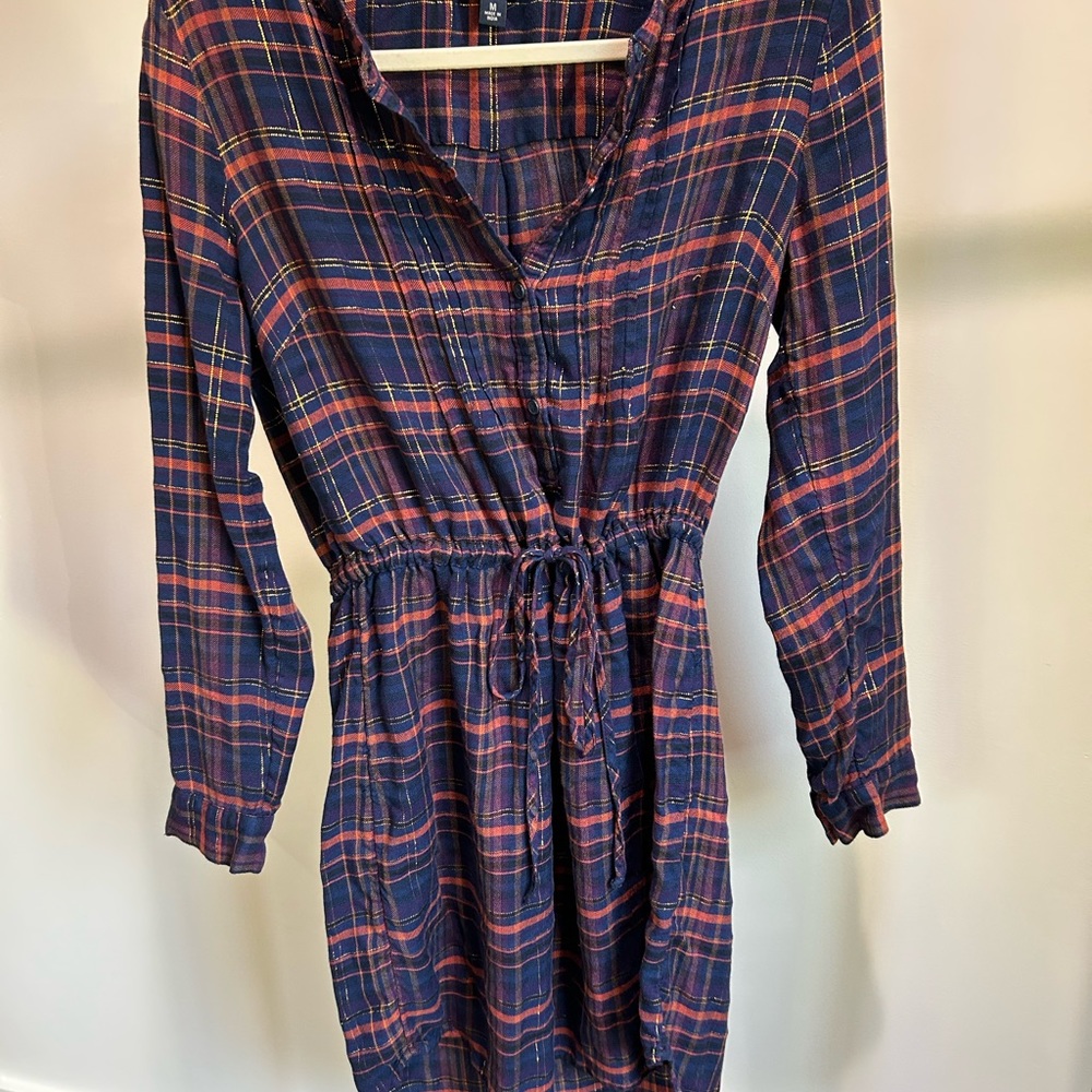 Lucky Brand long sleeve plaid fall dress